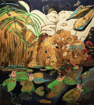 Simafra, Natura in Oro, 2015 contemporary Painting by the Italian Artist.