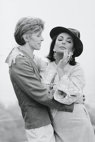 Terry O'Neill, David Bowie with Elizabeth Taylor, 1975 contemporary Works on Paper by the British Artist.