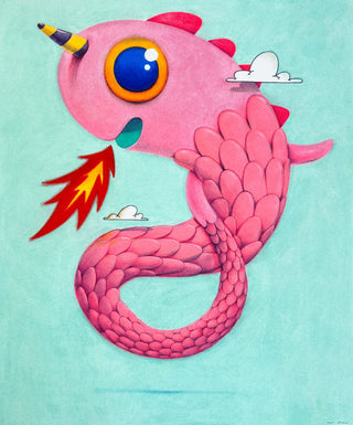 Oscar Llorens, Big Dragon, 2023 contemporary Works on Paper by the Spanish Artist.