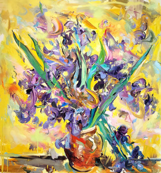 Paul Wright, Irises (After Van Gogh), 2017 contemporary Painting by the British Artist.