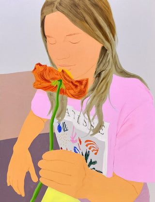 Moritz Moll, Orange Flower, 2023 contemporary Painting by the German Artist.