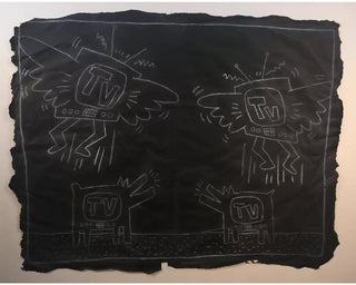 Keith Haring, Subway Drawing, 1980s contemporary Works on Paper by the American Artist.