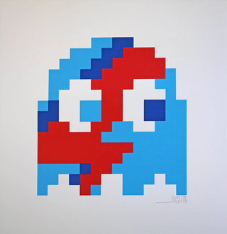 Invader, Aladdin Sane Inky (Blue), 2014 contemporary Print by the French Artist.