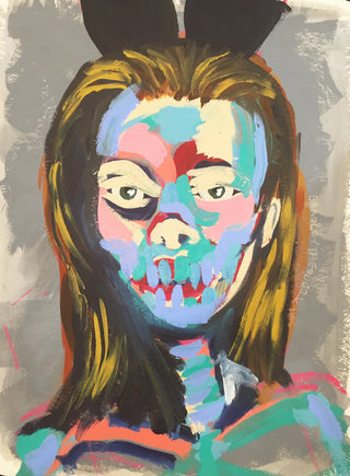 Bradley Theodore, Kate Moss Skull, 2015 contemporary Works on Paper by the Caribbean Artist.