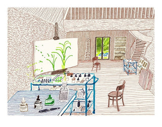 David Hockney, In The Studio, 2019 contemporary Print by the British Artist.