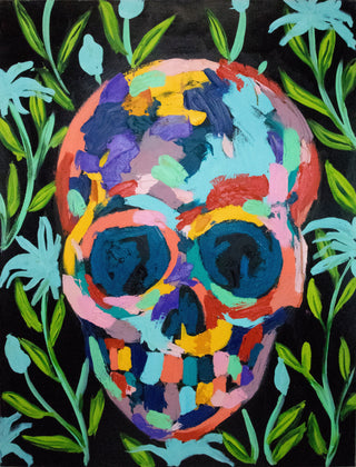 Bradley Theodore, Skull on Safari, 2018 contemporary Painting by the Caribbean Artist.
