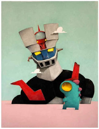 Oscar Llorens, Mazinger's Planet, 2024 contemporary Works on Paper by the Spanish Artist.