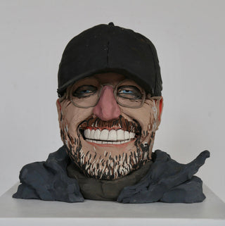 Wilfrid Wood, Juergen Klopp, 1989 contemporary Sculpture by the British Artist.