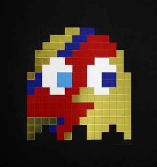Invader, Aladdin Sane (Gold), 2014 contemporary Print by the French Artist.