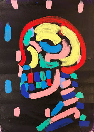 Bradley Theodore, Colour Size Skull, 2017 contemporary Works on Paper by the Caribbean Artist.