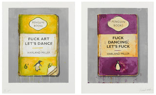 Harland Miller, Fuck Art Let’s Dance & Fuck Dancing Let's Fuck (Diptych), 2011 contemporary Print by the British Artist.