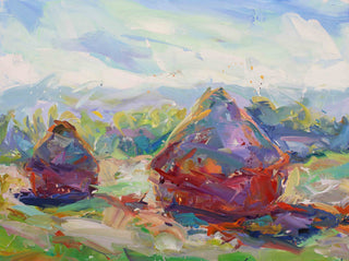 Paul Wright, Haystacks, 2005 contemporary Painting by the British Artist.