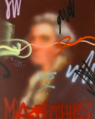 Miaz Brothers, The Gentleman with Tags, 2020 contemporary Painting by the Italian Artist.