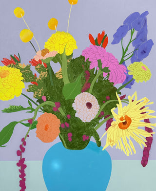 Moritz Moll, Turquoise Vase, 2024 contemporary Painting by the German Artist.