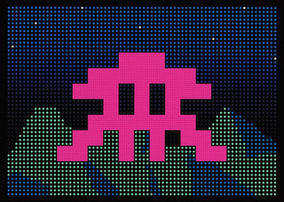 Invader, L.E.D, 2017 contemporary Print by the French Artist.