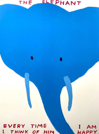 David Shrigley, Every Time I Think of Him I Am Happy, 2023 contemporary Print by the British Artist.