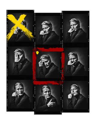 Andy Gotts, Mads Mikkelsen Contact Sheet, 2019 contemporary Print by the British Artist.