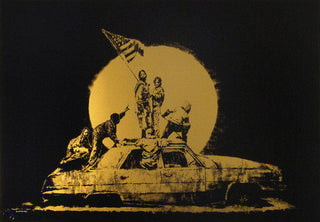 Banksy, Gold Flag (Signed), 2008 contemporary Print by the British Artist.