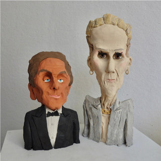 Wilfrid Wood, Celine Dion & Valentino, 2019 contemporary Sculpture by the British Artist.