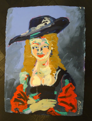 Bradley Theodore, Classics Marie Black Hat, 2016 contemporary Works on Paper by the Caribbean Artist.