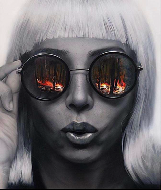 Mike Dargas, On Fire, 2021 contemporary Painting by the German Artist.