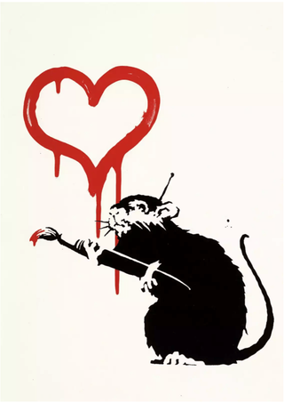 Banksy, Love Rat, 2004 contemporary Print by the British Artist.