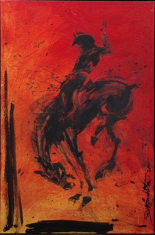 Richard Hambleton, Horse & Rider - Red, 2018 contemporary Works on Paper by the Canadian Artist.