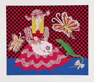 Yayoi Kusama, Lizard, 1989 contemporary Print by the Japanese Artist.