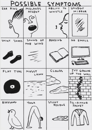 David Shrigley, Untitled (Possible Symptoms), 2020 contemporary Works on Paper by the British Artist.