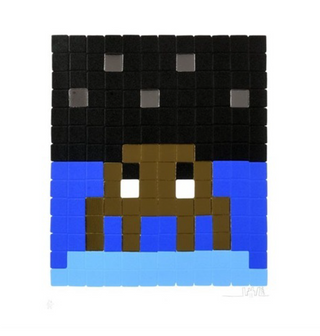 Invader, Space One (Gold), 2013 contemporary Print by the French Artist.
