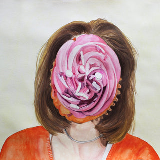 Jemima Brown, Cupcakeface 1, 2021 contemporary Works on Paper by the British Artist.