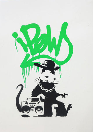 Banksy, Gangsta Rat Green (Signed), 2005 contemporary Print by the British Artist.