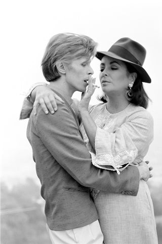Terry O'Neill, David Bowie with Elizabeth Taylor, Beverly Hills, 1975 contemporary Works on Paper by the British Artist.