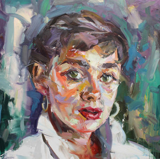 Paul Wright, Audrey Hepburn, 2017 contemporary Painting by the British Artist.