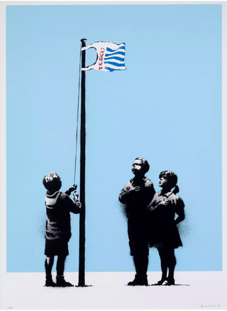 Banksy, Very Little Helps (Signed), 2008 contemporary Print by the British Artist.