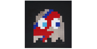 Invader, Aladdin Sane (Silver), 2014 contemporary Print by the French Artist.