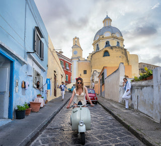 David Yarrow, The Girl On The Vespa (Colour), 2025 contemporary Works on Paper by the British Artist.