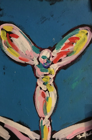Bradley Theodore, Spirit of Ecstasy Blue, 2017 contemporary Works on Paper by the Caribbean Artist.