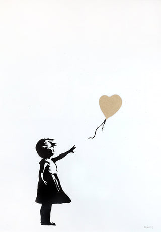 Banksy, Girl with Balloon (Gold) (Signed), 2004 contemporary Print by the British Artist.