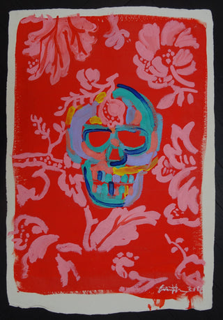 Bradley Theodore, Blissful Skull 1, 2016 contemporary Works on Paper by the Caribbean Artist.