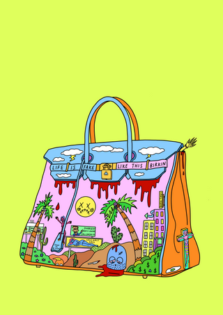 Graceland London, Lurkin Birkin, 2020 contemporary Painting by the British Artist.