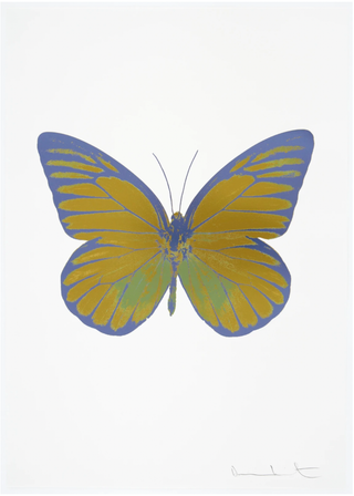 Damien Hirst, The Souls I – Oriental Gold / Leaf Green/Cornflower Blue, 2010 contemporary Print by the British Artist.