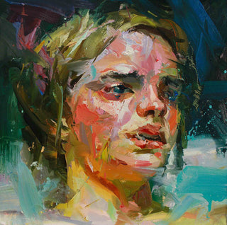 Paul Wright, Film Girl, 2012 contemporary Painting by the British Artist.