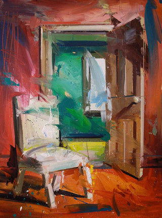 Paul Wright, The White Chair, 2017 contemporary Painting by the British Artist.