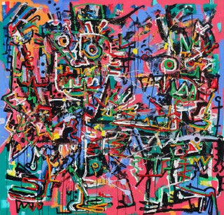 Fika Leon, Suanggi Dance Asmat Tribe, 2020 contemporary Painting by the Indonesian Artist.