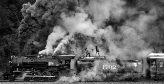 David Yarrow, Stop that Train, 2024 contemporary Print by the British Artist.
