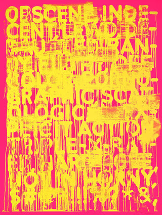 Mel Bochner, Obscene, 2017 contemporary Print by the American Artist.