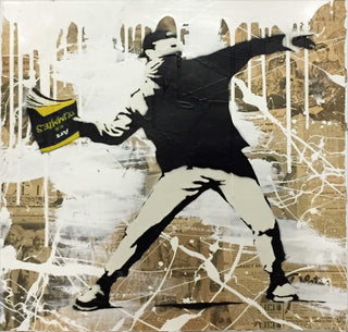 Mr Brainwash, Banksy Thrower, 2017 contemporary Print by the French Artist.