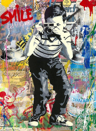 Mr Brainwash, Smile, 2020 contemporary Print by the French Artist.