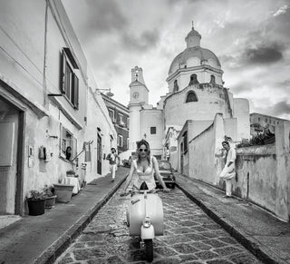 David Yarrow, The Girl On The Vespa, 2025 contemporary Print by the British Artist.